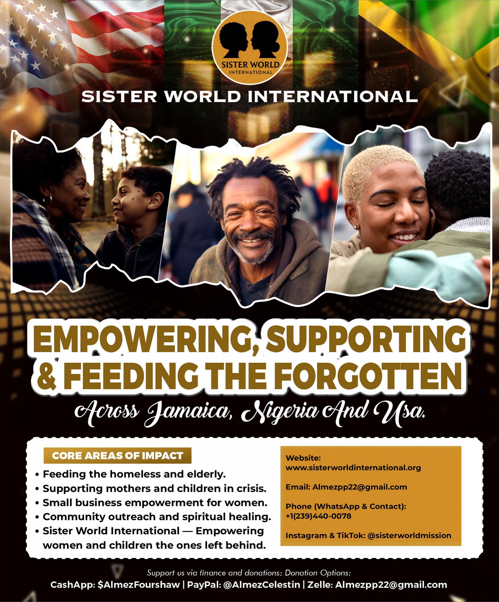 Sister World International Impact campaign design